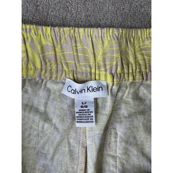 Calvin Klein Women’s Tropical Palm Print Pants,SizeL,55%linen - Picture 11 of 14